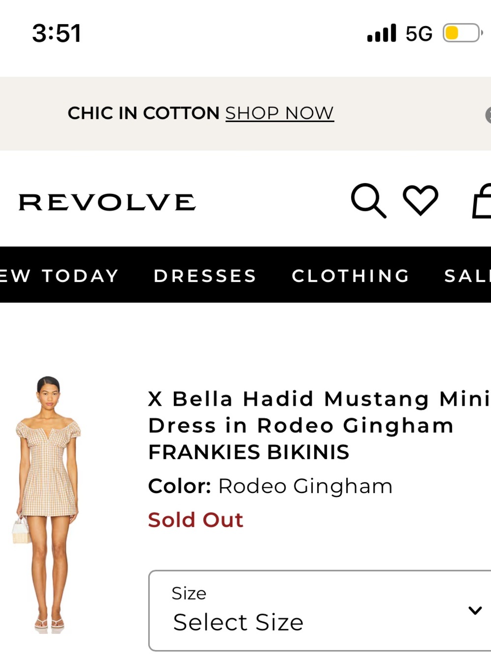 Frankie’s Bikinis x Bella Gingham Dress + Hair Scarf - Picture 4 of 5